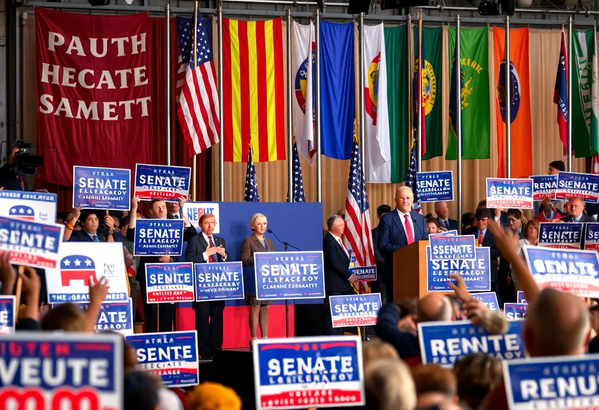 Diverse Republican candidates engaging in a Senate race debate