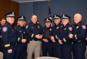 Officers being recognized at the Kentucky State Police Awards Ceremony