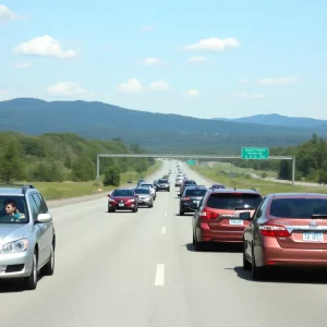 Families traveling on a highway in Kentucky during Labor Day weekend.