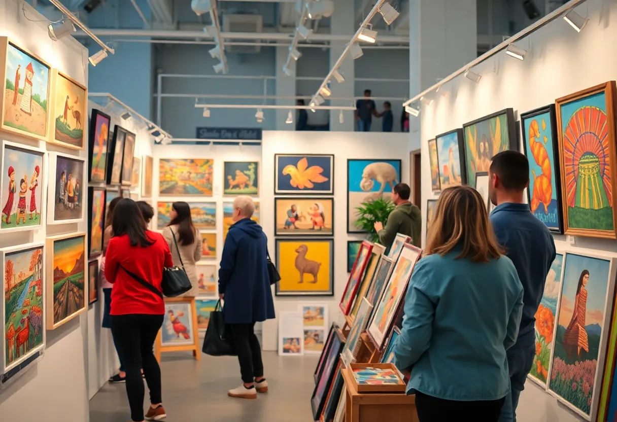 Art exhibition showcasing local artists' works in Lexington