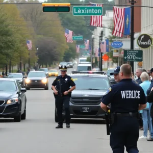 Police responding to an assault incident in Lexington, Kentucky.