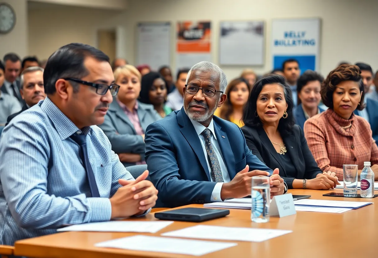 Diverse group of lawmakers discussing issues related to Fayette County Public Schools