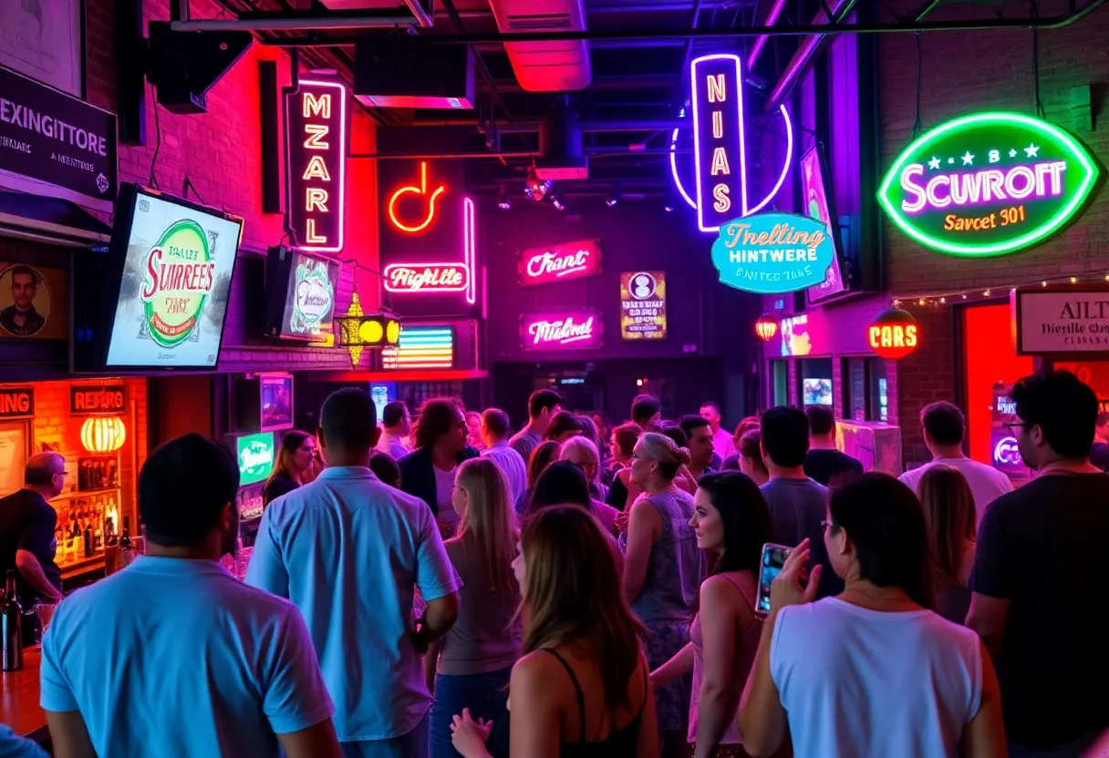 People enjoying nightlife in Lexington, Kentucky