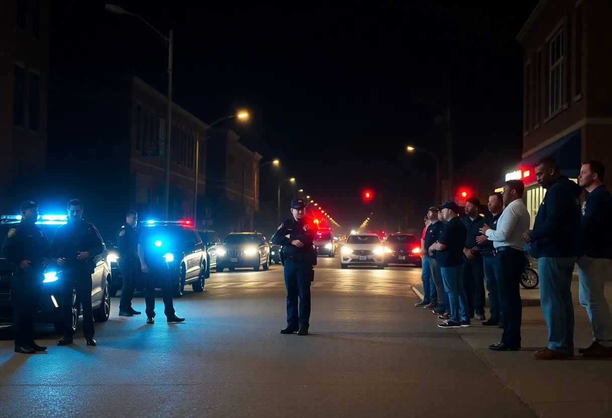 Lexington police officers searching for a wanted suspect