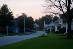 Suburban neighborhood in Lexington, KY