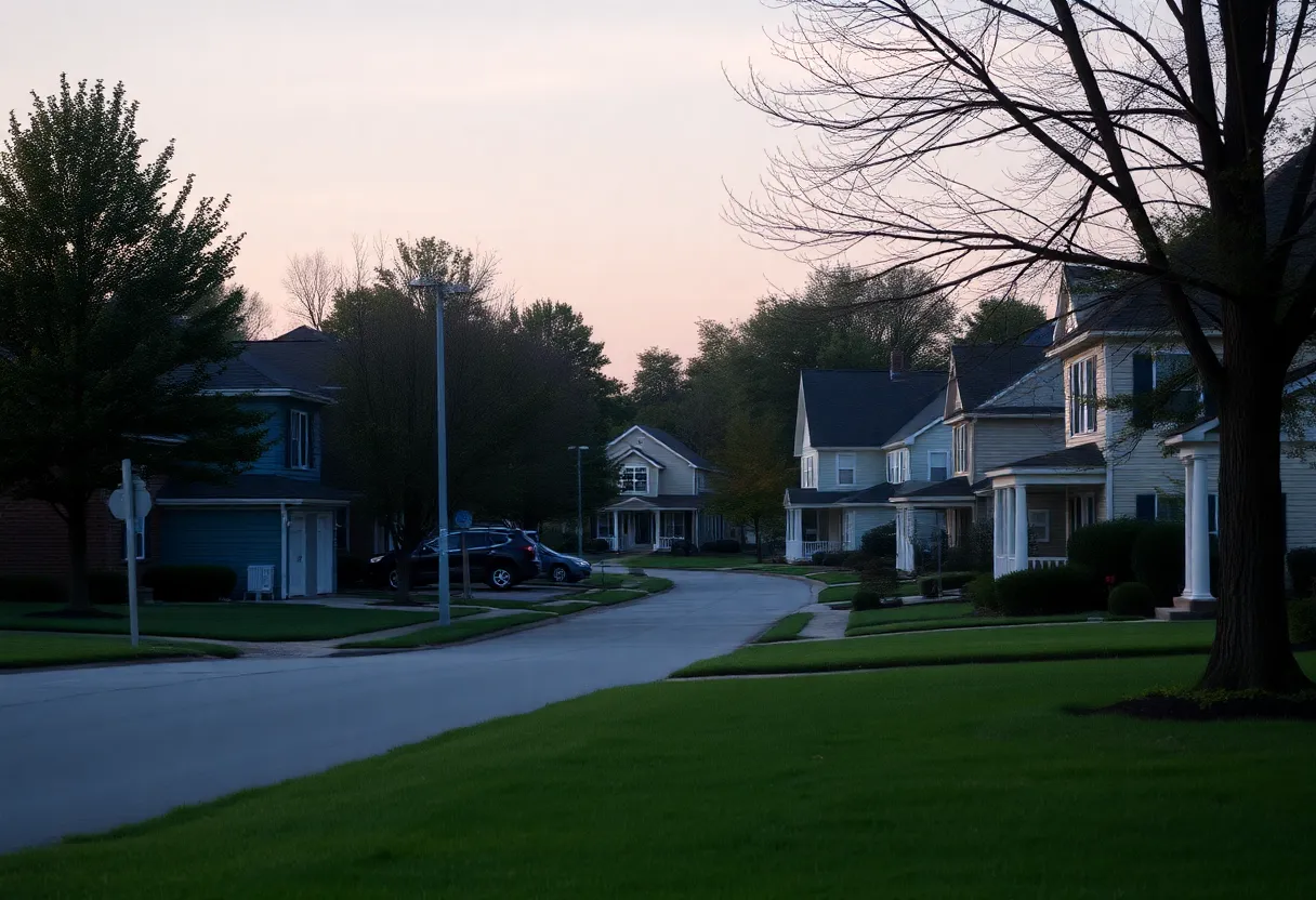 Suburban neighborhood in Lexington, KY