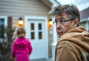 Neighbor observing children left alone at home