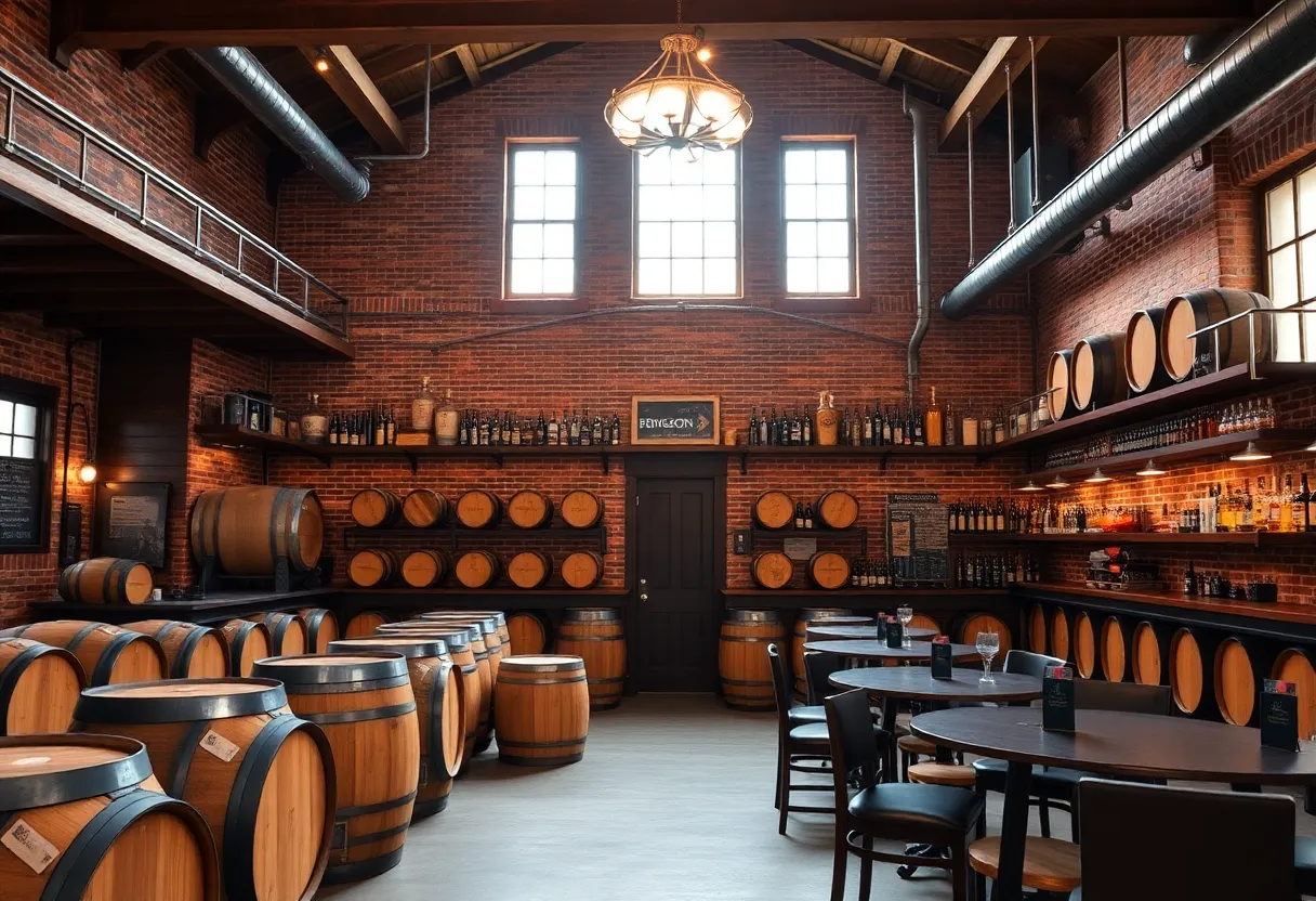 Exterior view of the historic building hosting the new bourbon club and micro distillery