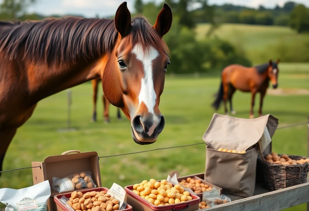 Oliver the horse selecting travel options at the Kentucky Horse Park