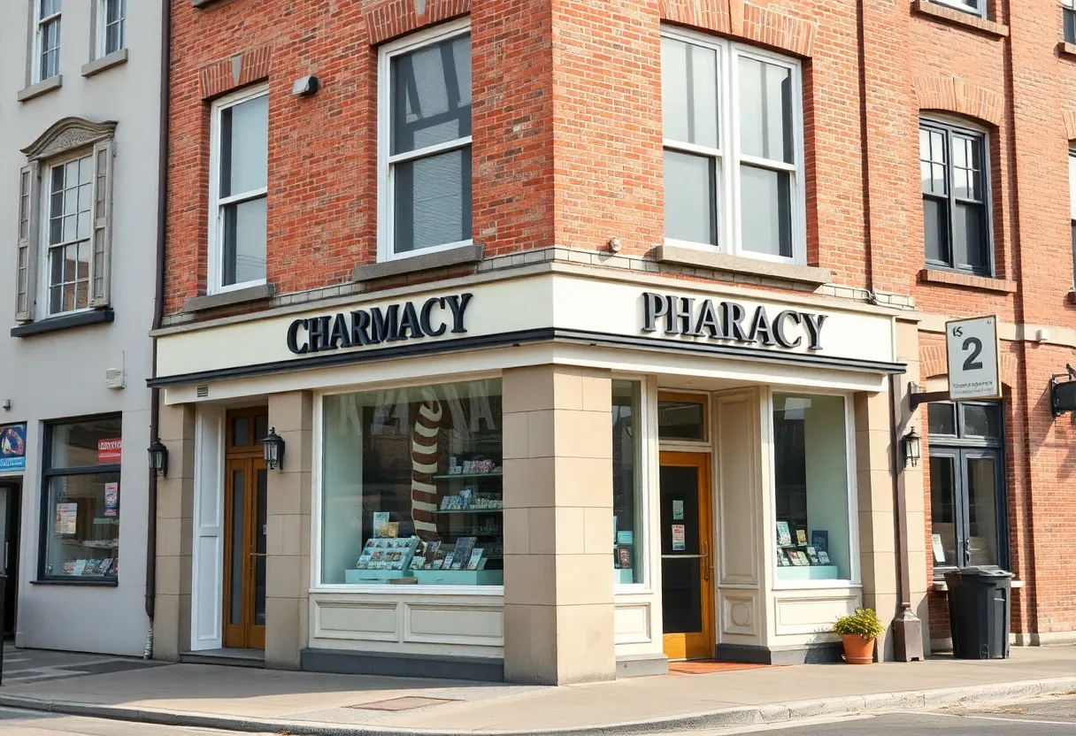 View of the historic Palmer Pharmacy building, a landmark of Black entrepreneurship.