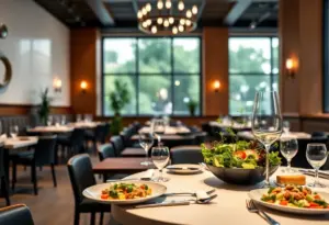 Interior view of Reverie restaurant in Georgetown with a modern dining setup.