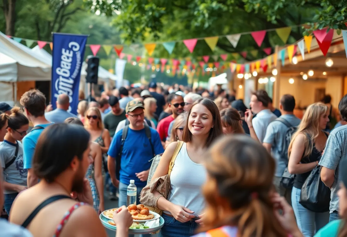 People enjoying the Roots and Heritage Festival with various activities.