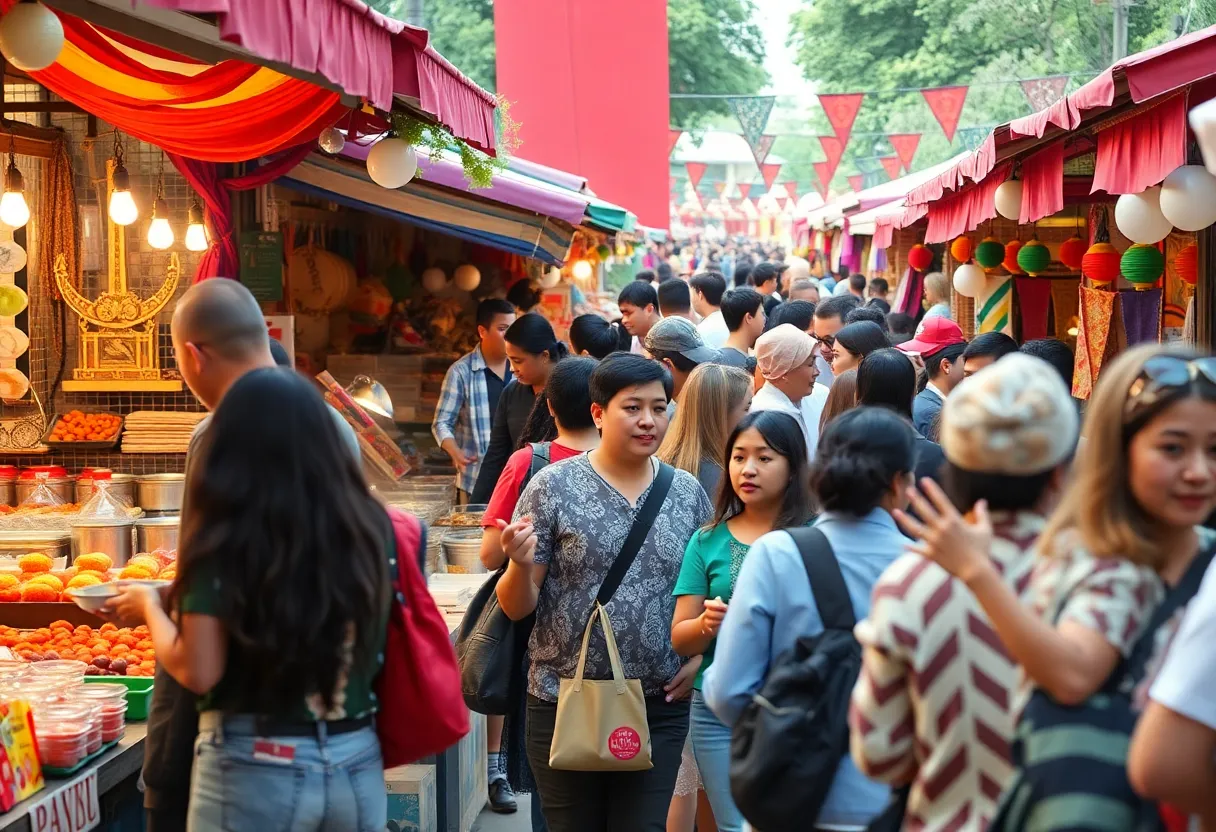 Crowd enjoying food and activities at the Roots and Heritage Festival in Lexington