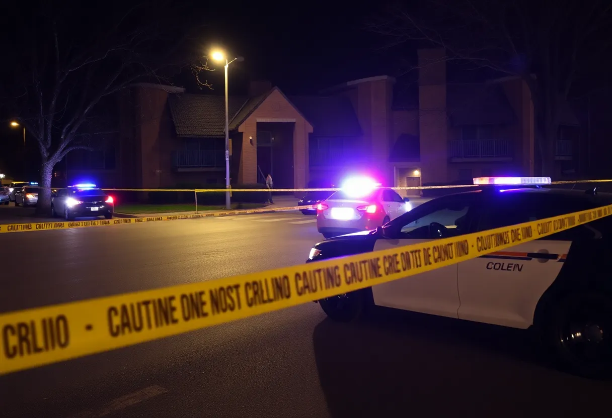 Police investigation scene following a shooting incident in Lexington.