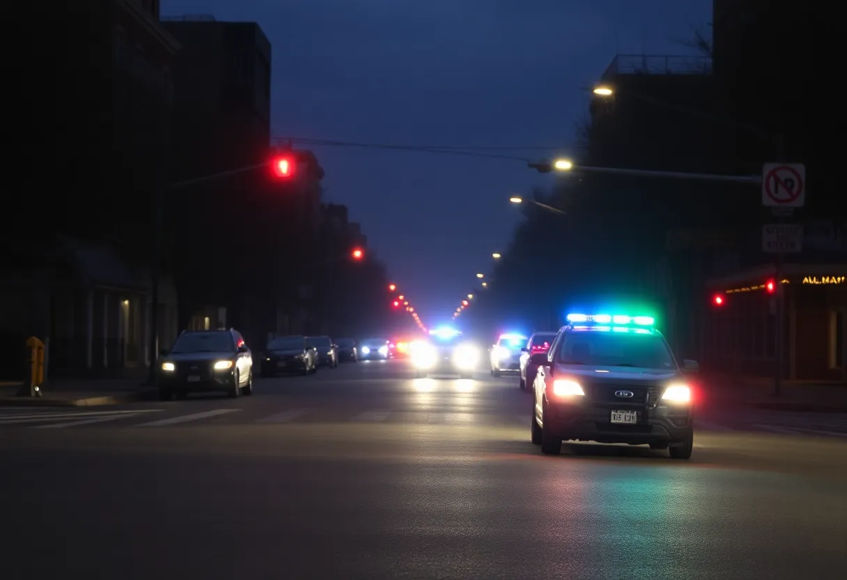 Police responding to a shooting incident in Lexington