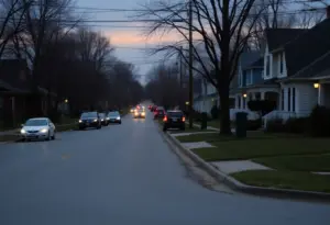 Quiet street in Lexington, Kentucky, representing a serious incident