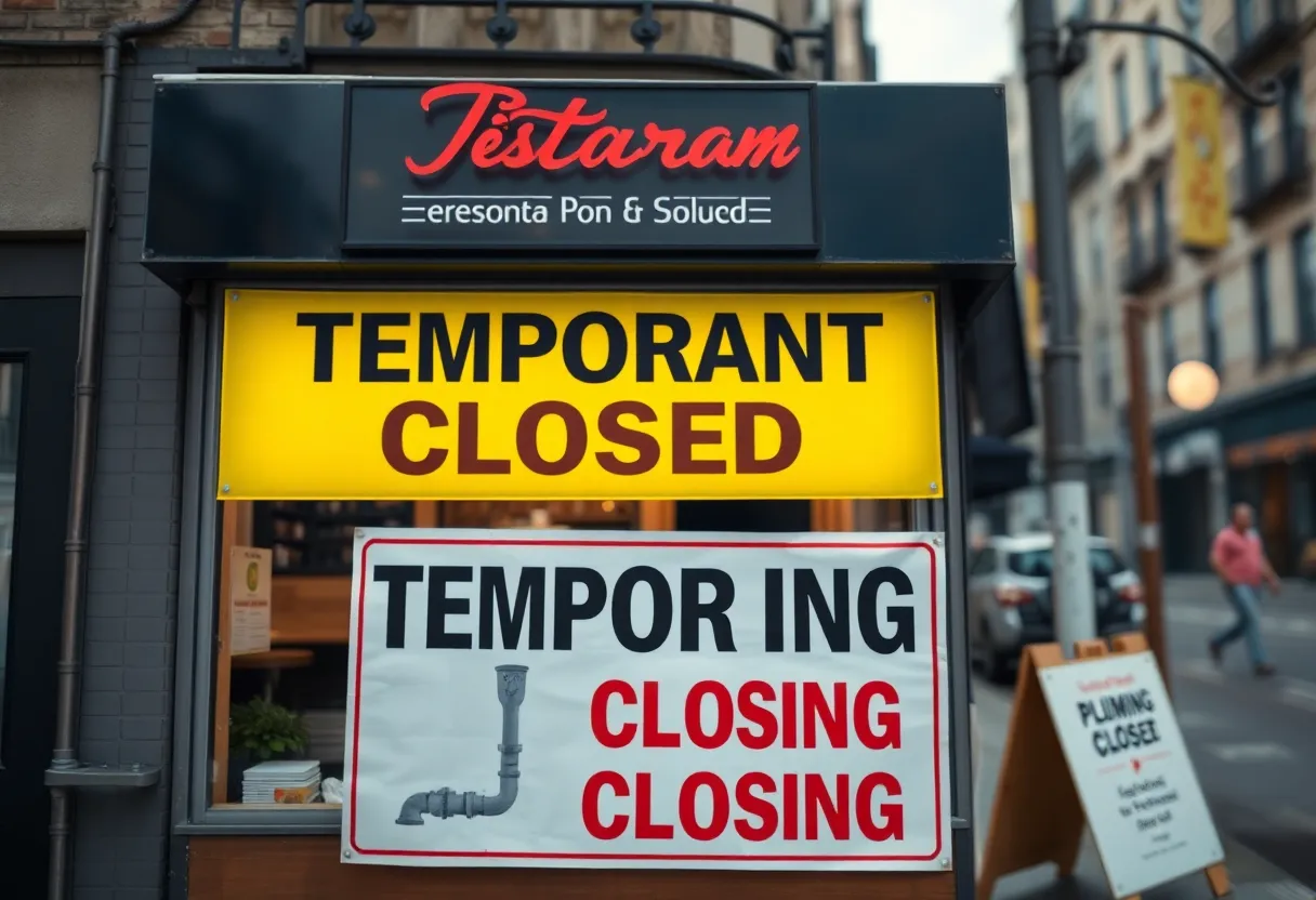 Sign indicating temporary closure at Texas Roadhouse