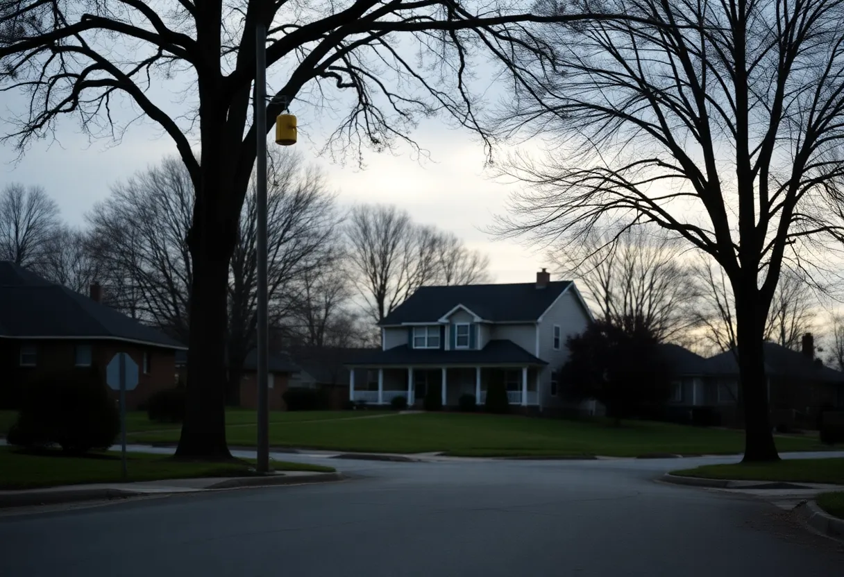 Quiet neighborhood in Lexington, Kentucky