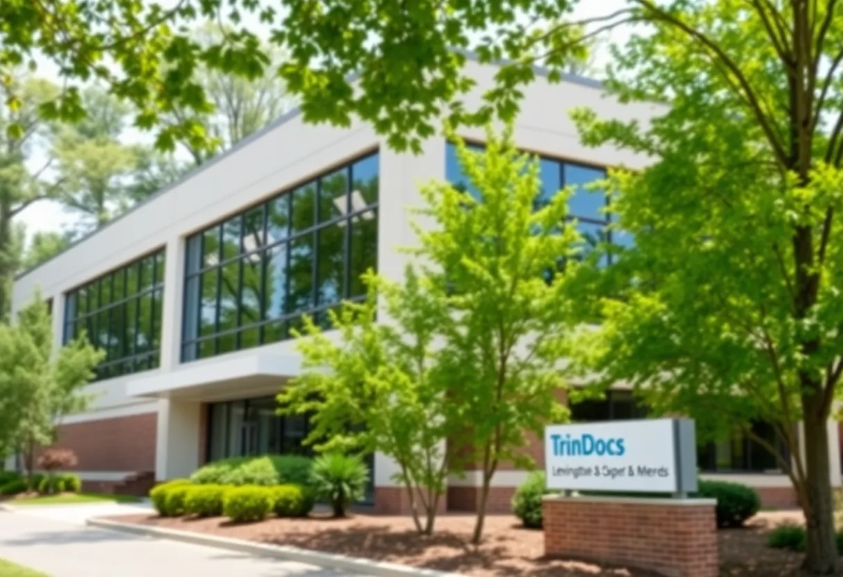 Exterior view of TrinDocs new office building under construction in Lexington