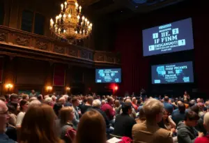 Audience enjoying the Twelve Lions Film Festival at Kentucky Theatre