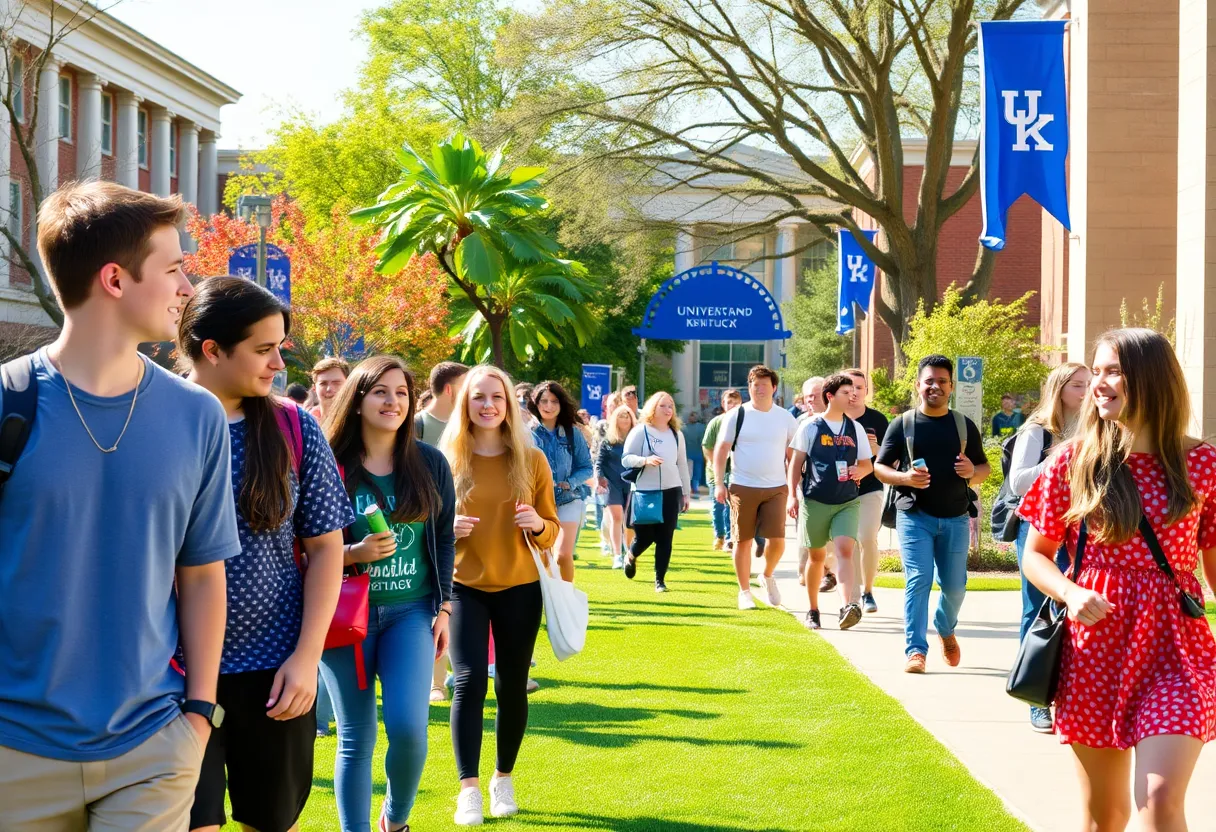 Diverse students at the University of Kentucky campus