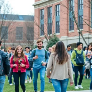 Students on the University of Kentucky campus enjoying various activities.