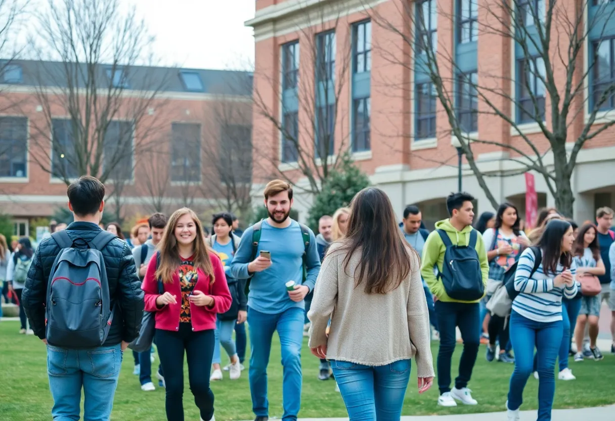 Students on the University of Kentucky campus enjoying various activities.