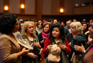 Participants at the Walk a Mile in Our Shoes event holding memorabilia in remembrance.