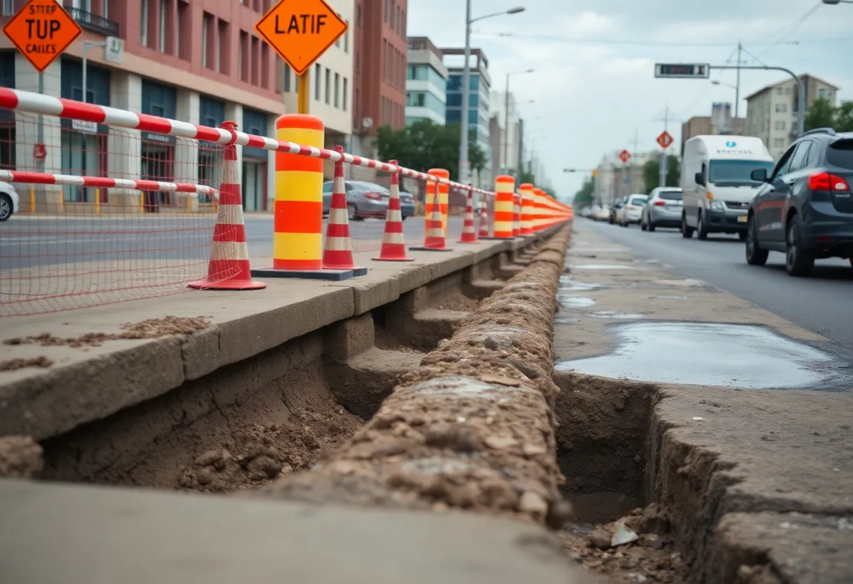 Repair work on a water main break on Louden Avenue in Lexington