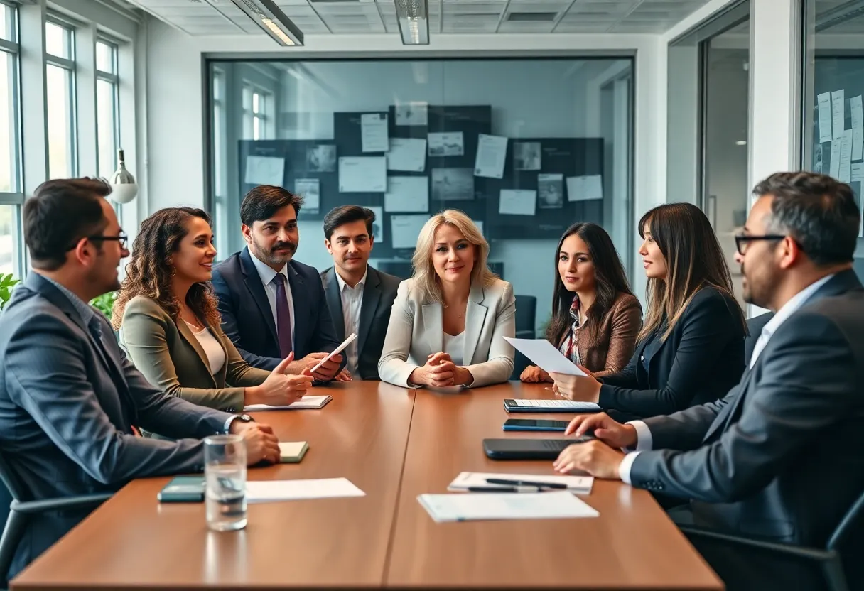 Professionals discussing free speech in the workplace