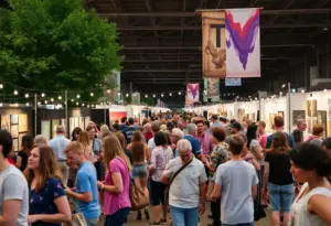 Community members enjoying the 250Lex Arts Month celebration in Lexington, KY.