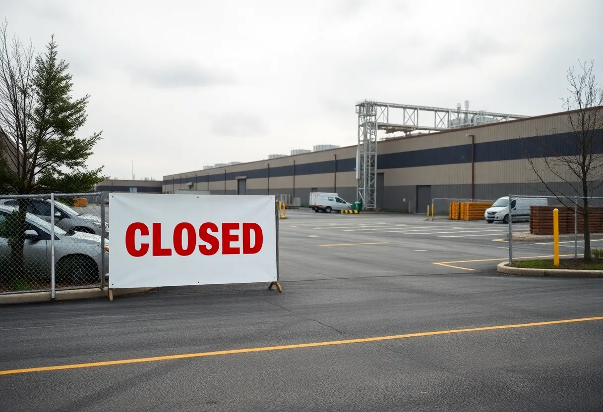 View of closed Akebono Brake Corporation plant in Elizabethtown