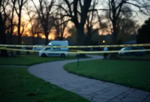 Police investigating a crime scene at Ascot Park