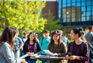 Students at BCTC campus engaged in educational activities.