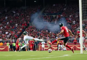Bryan Station football team celebrating after a victory