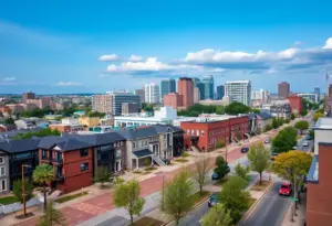 A city view of Buffalo, New York showcasing residential properties.