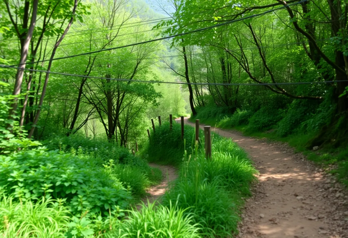 Scenic view of the hiking trail on Camino de Santiago