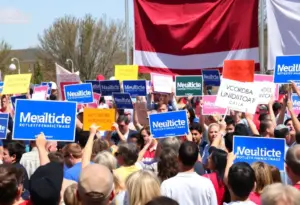 Crowd at Amy McGrath's campaign launch event