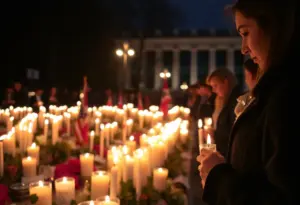 Candlelight vigil in memory of Charlie Kirk, symbolizing remembrance and reflection