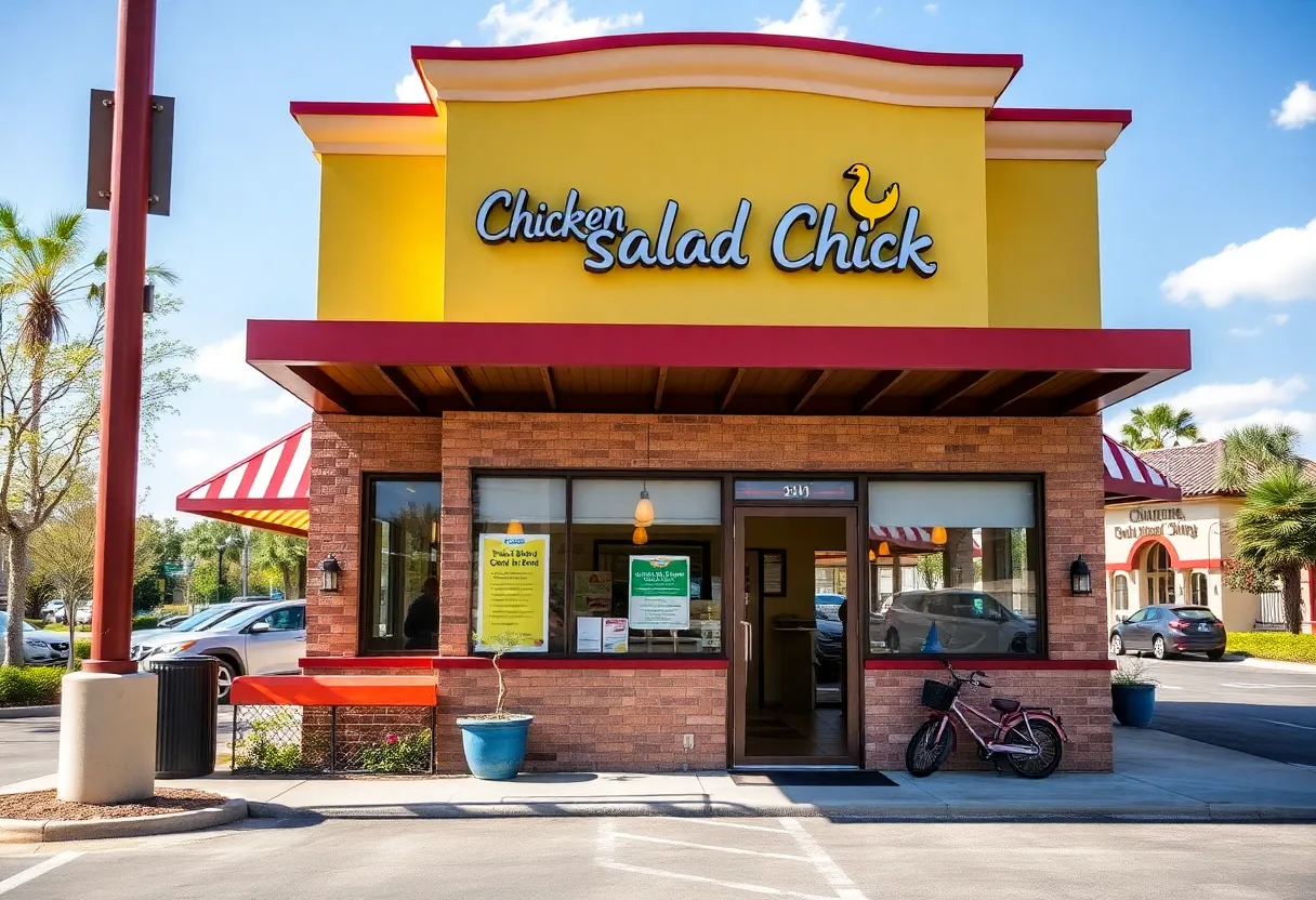Exterior view of Chicken Salad Chick drive-thru in Lexington