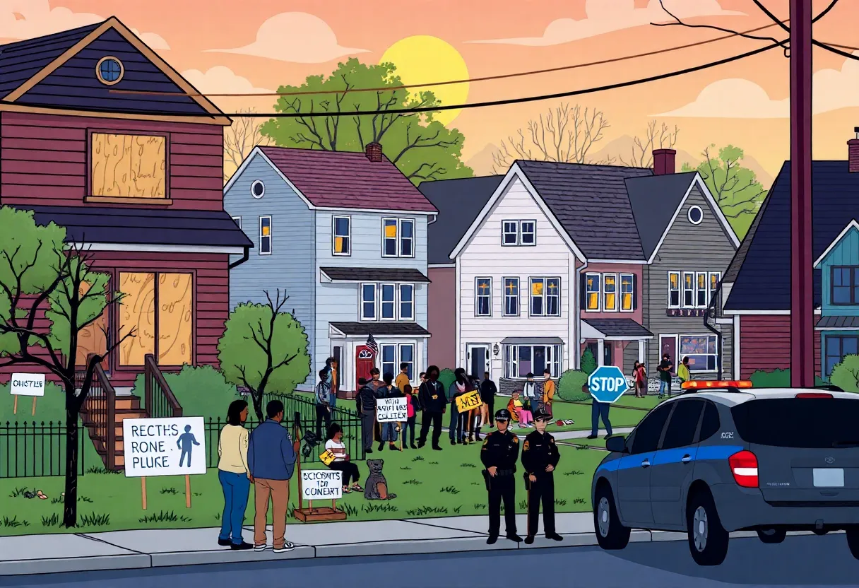 A neighborhood in Lexington showing signs of concern about gun violence.