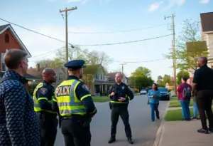 Local law enforcement officers engaging with the Lexington community
