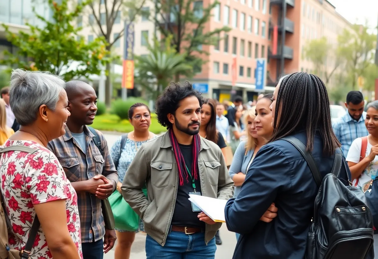 Residents discussing downtown Lexington development