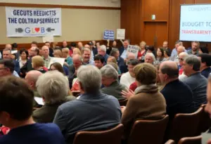 Community members discussing Fayette County Public Schools budget