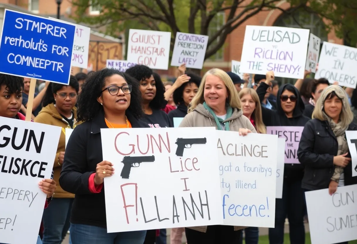 Citizens rallying against gun violence in Lexington