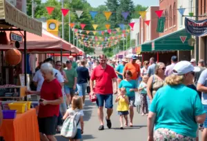 Crowd enjoying the Court Days Festival in Mt. Sterling, Kentucky.