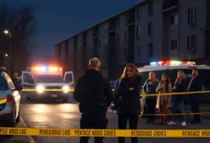 Police at the scene of a double homicide investigation in Lexington