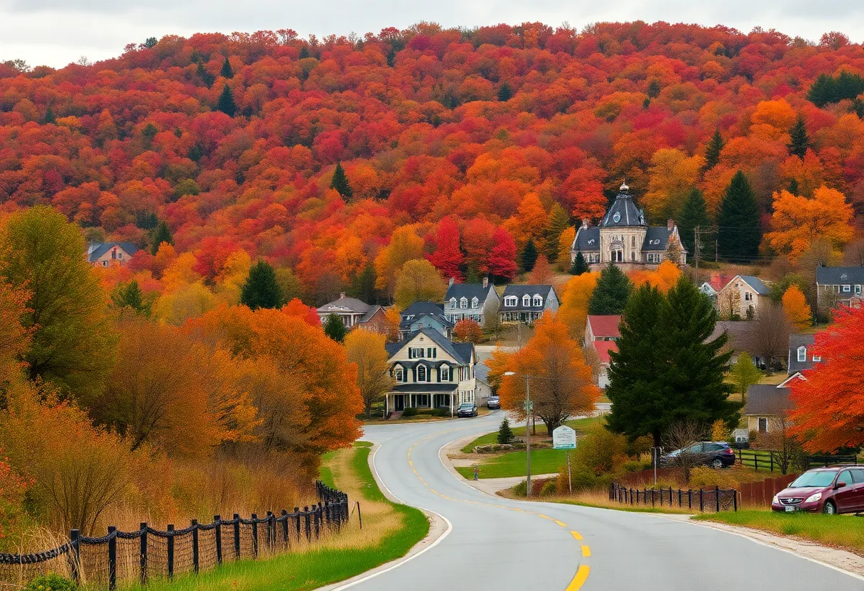Scenic view of the Eastern Kentucky Leaf and Blossom Trail with autumn foliage.