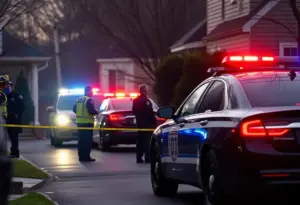 Emergency responders at the scene of a shooting incident in Kentucky.