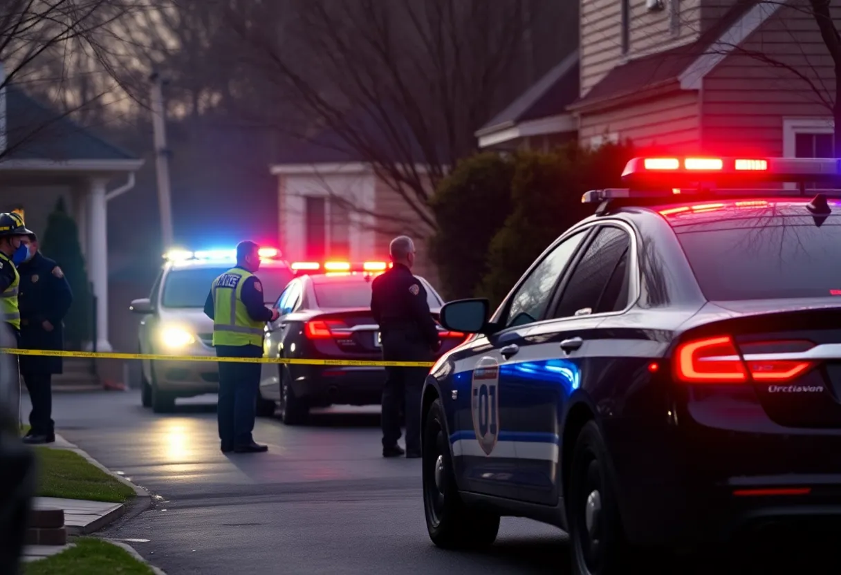 Emergency responders at the scene of a shooting incident in Kentucky.